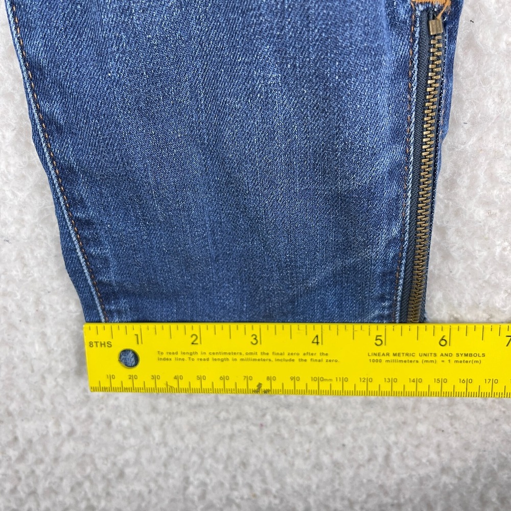 Boden Jeans Womens Size 8 Petite Blue Denim Knee Patchwork Slim Ankle Zip Casual - Picture 10 of 16